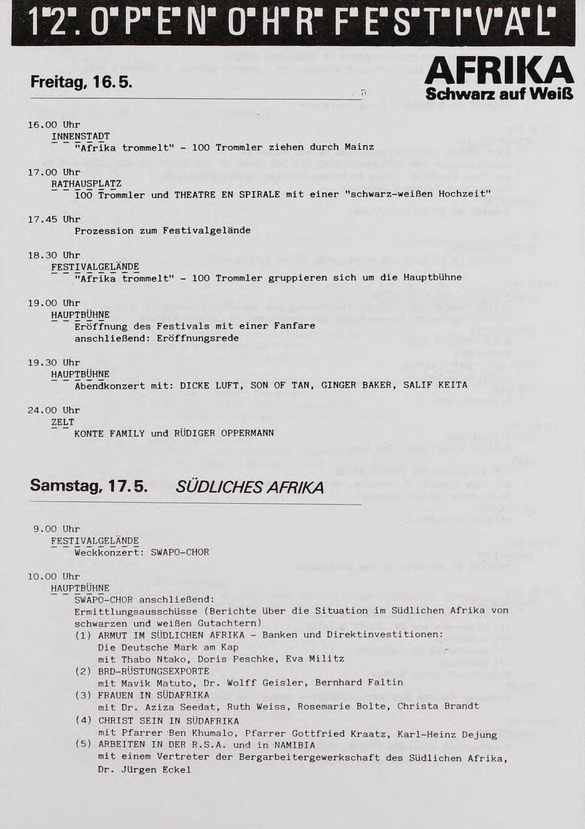 Cover 12. OPEN OHR 1986 PGH Programm