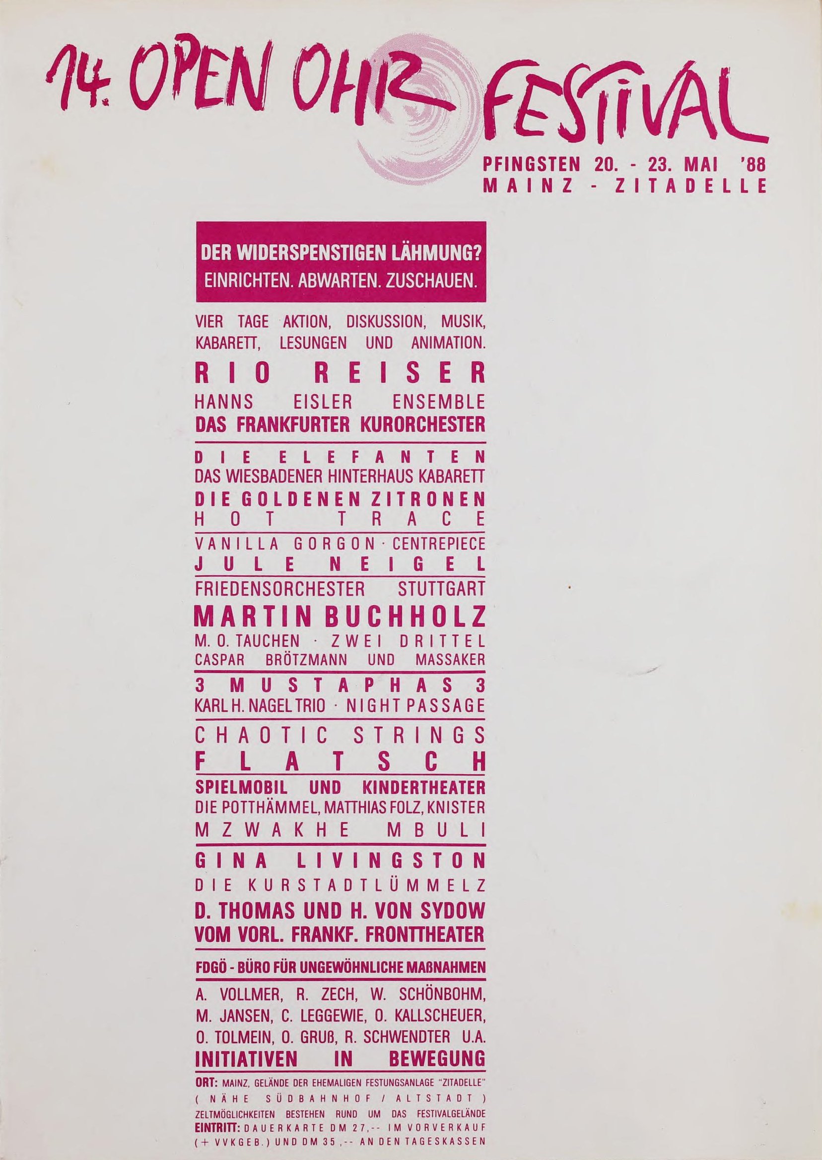 Cover 14. OPEN OHR 1988 PGH Programm